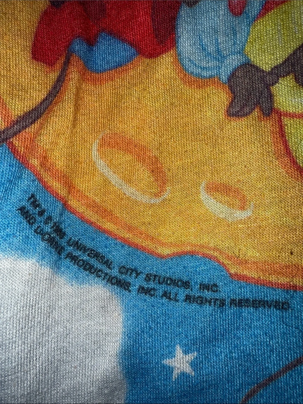 Vintage 1986 An American Tail Graphic Pajama Top Cartoon Sleepwear x2